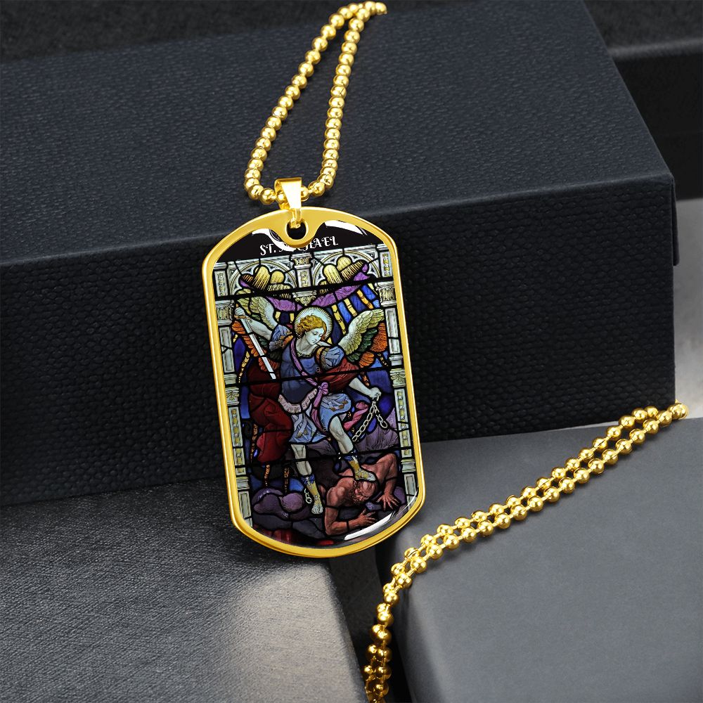 St. Michael Stainless Steel Medal gold
