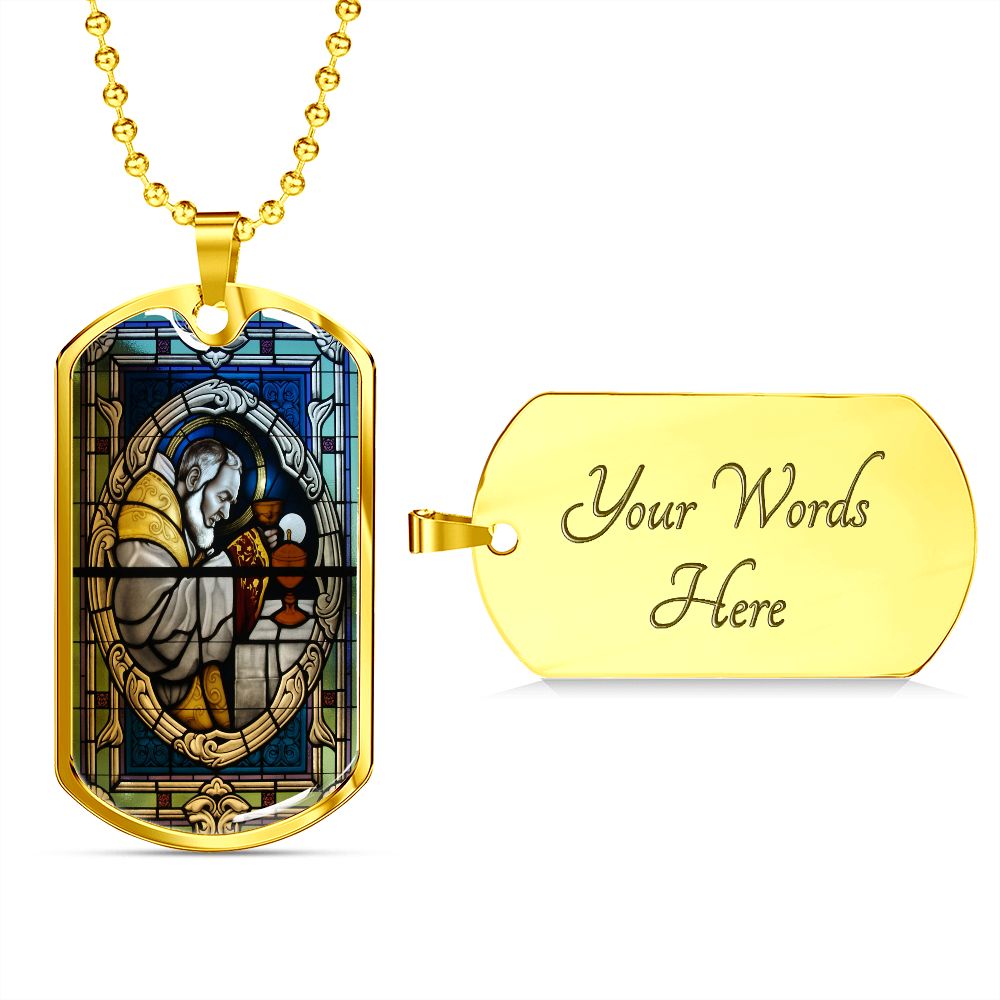 St. Padre Pio Pendant Pendant dog tag with custom engraving