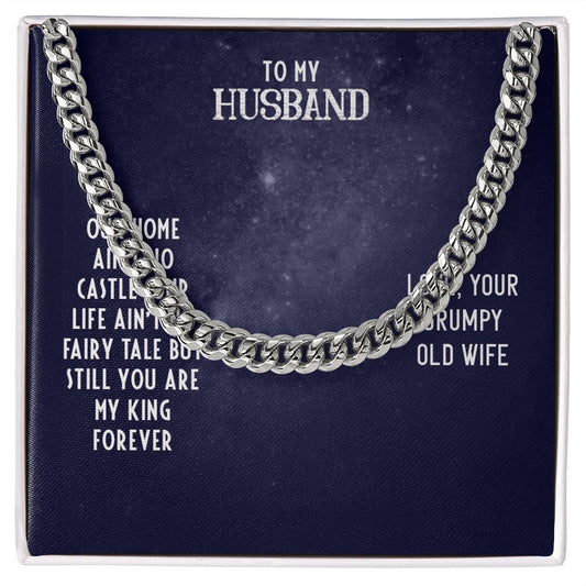 Chain necklace gift for guys, Cuban Link Chain Gift To My Husband