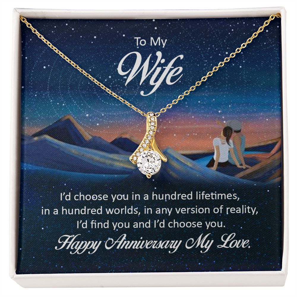 Love Necklace For My Wife Happy Anniversary 