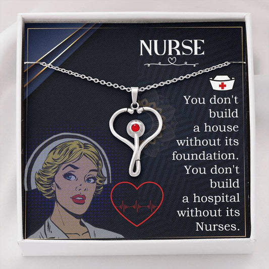 Nurse Stethoscope Pendant Necklace 