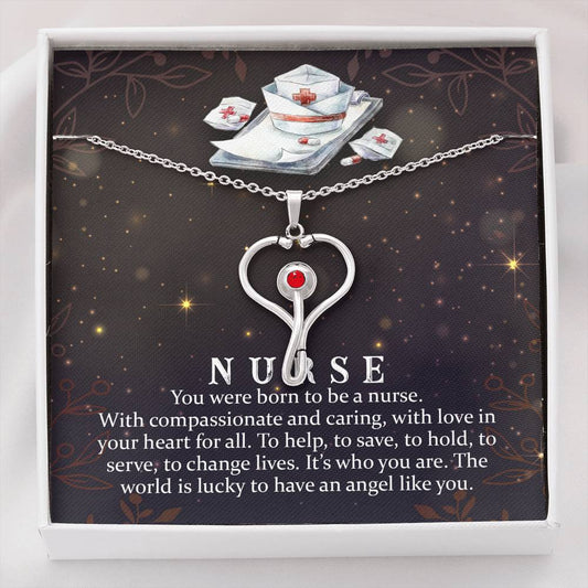 Nurse Stethoscope Pendant Necklace 