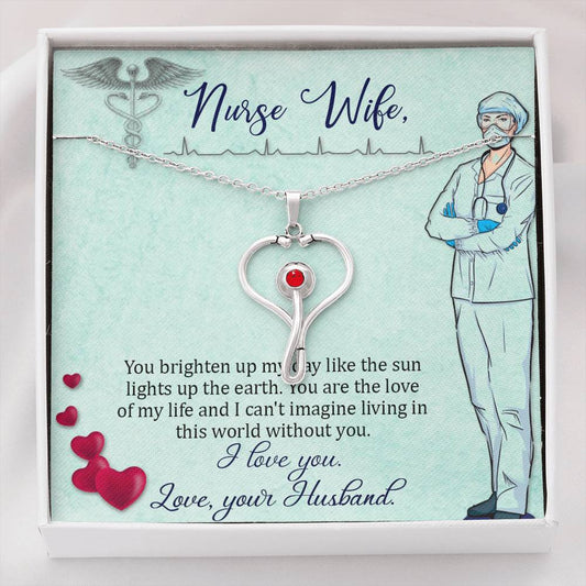 Heart Stethoscope Necklace for Nurse Wife