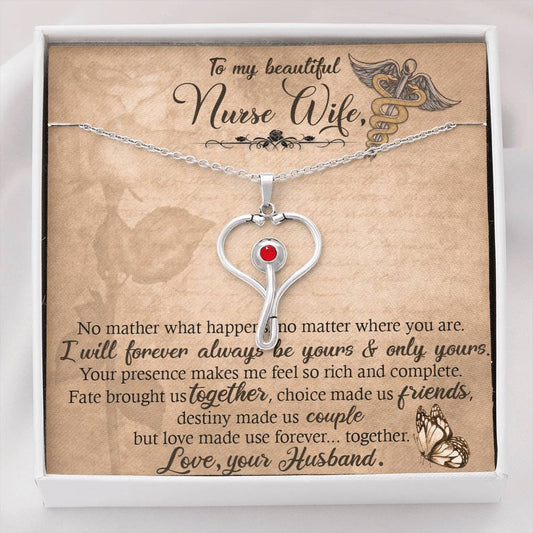 Heart Stethoscope Necklace for Nurse Wife