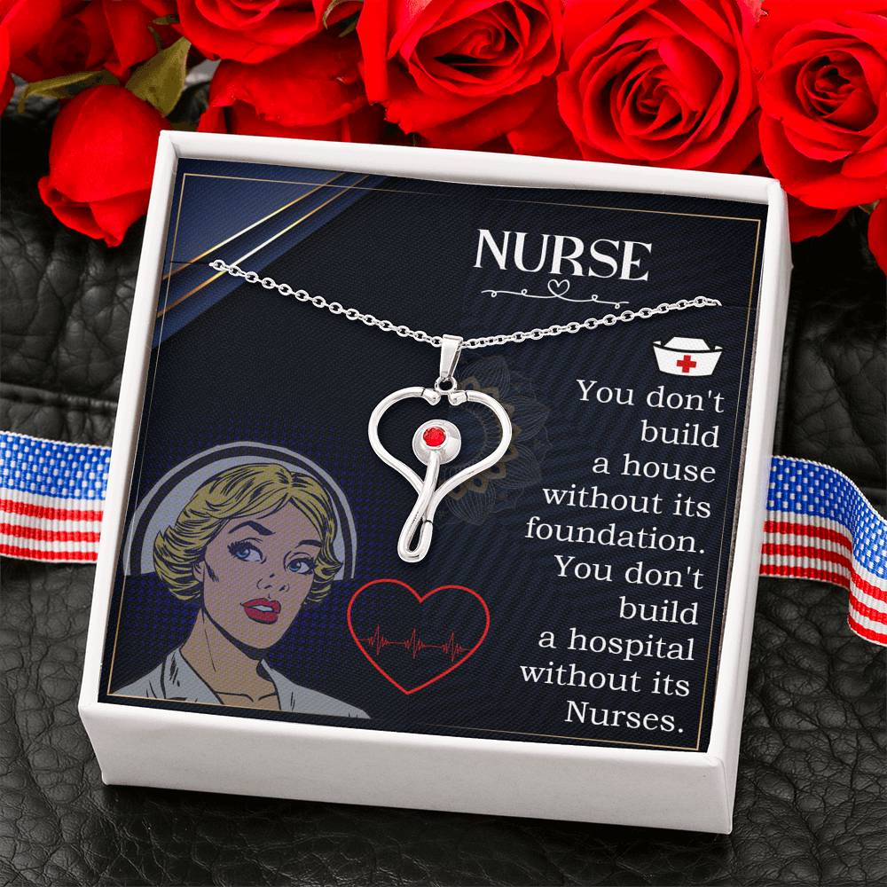 Nurse Stethoscope Pendant Necklace 
