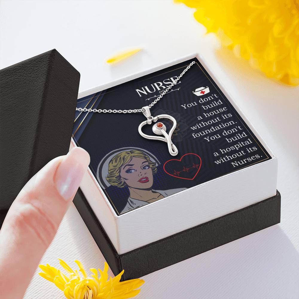 Nurse Stethoscope Pendant Necklace 