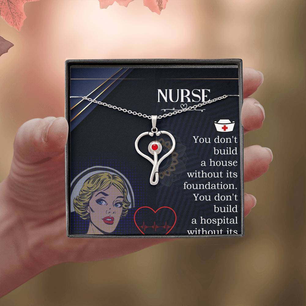 Nurse Stethoscope Pendant Necklace 