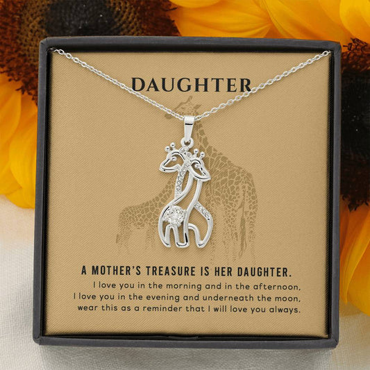 Giraffe love pendant necklace for daughter