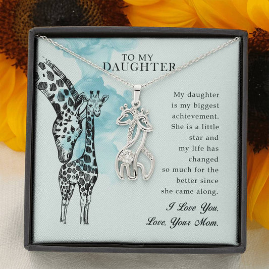 Giraffe love pendant necklace for daughter
