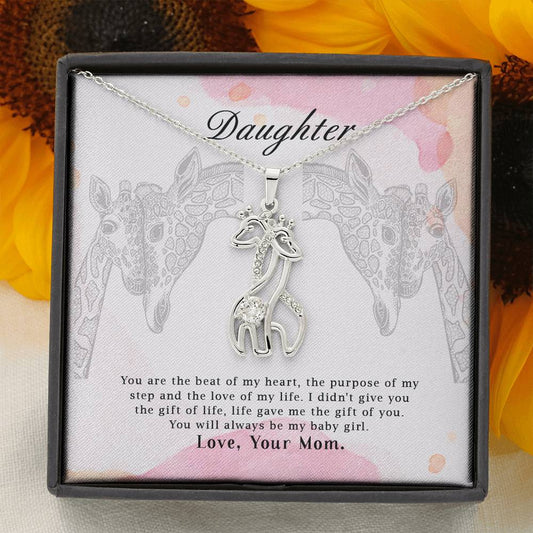 Giraffe love pendant necklace for daughter