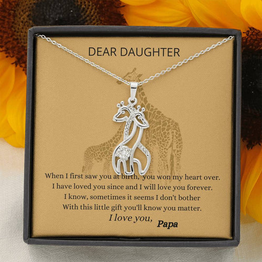 Giraffe love pendant necklace for daughter