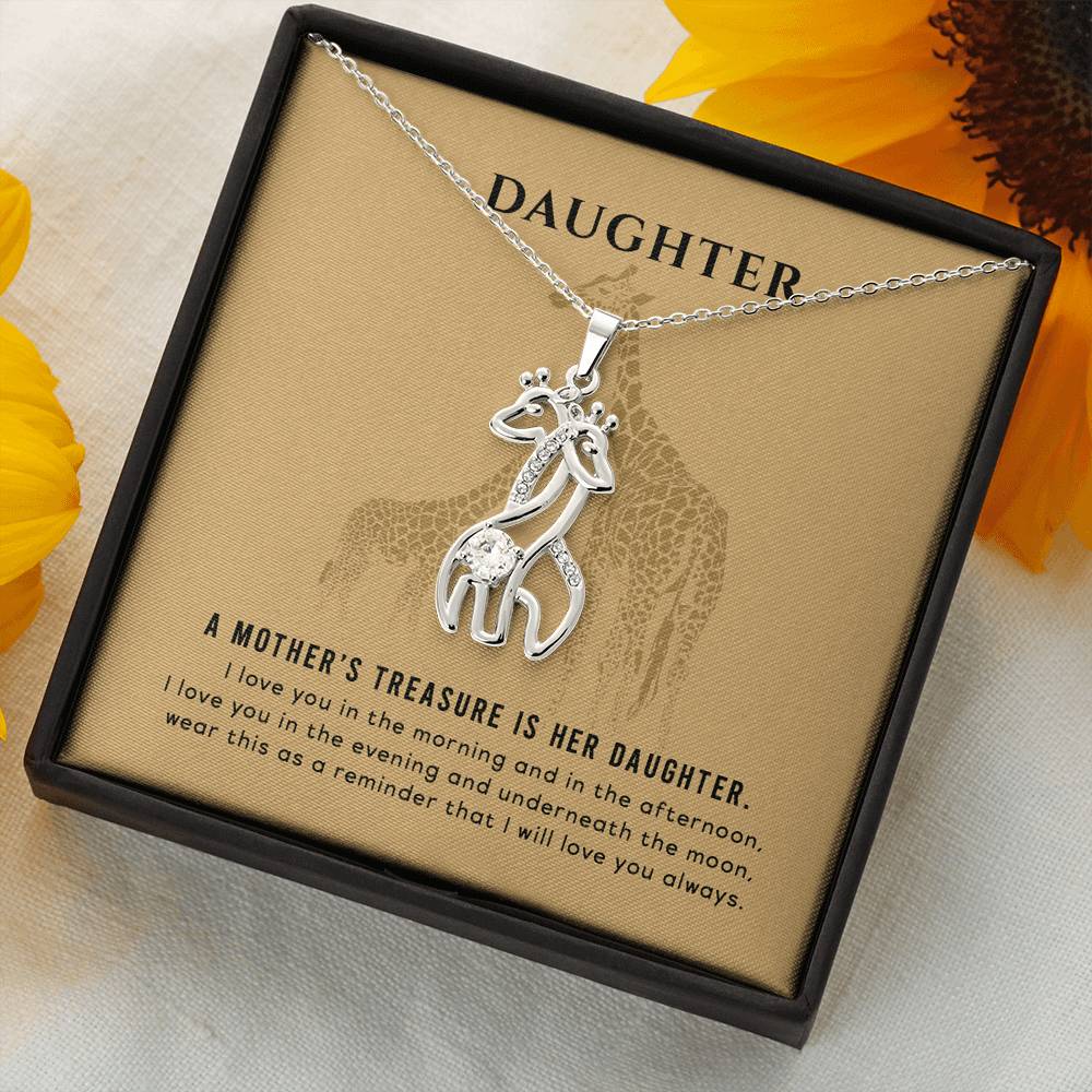 Giraffe love pendant necklace for daughter