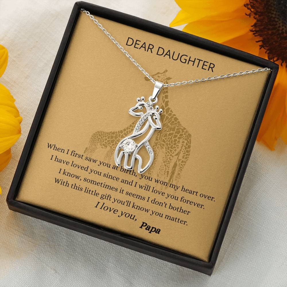 Giraffe love pendant necklace for daughter