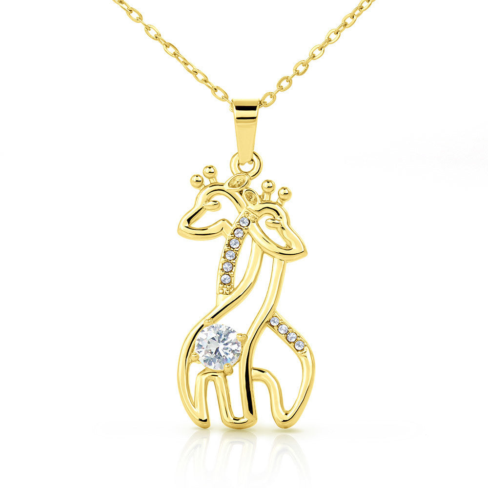 Giraffe love pendant necklace for daughter
