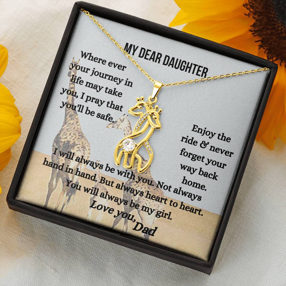 Giraffe love pendant necklace for daughter