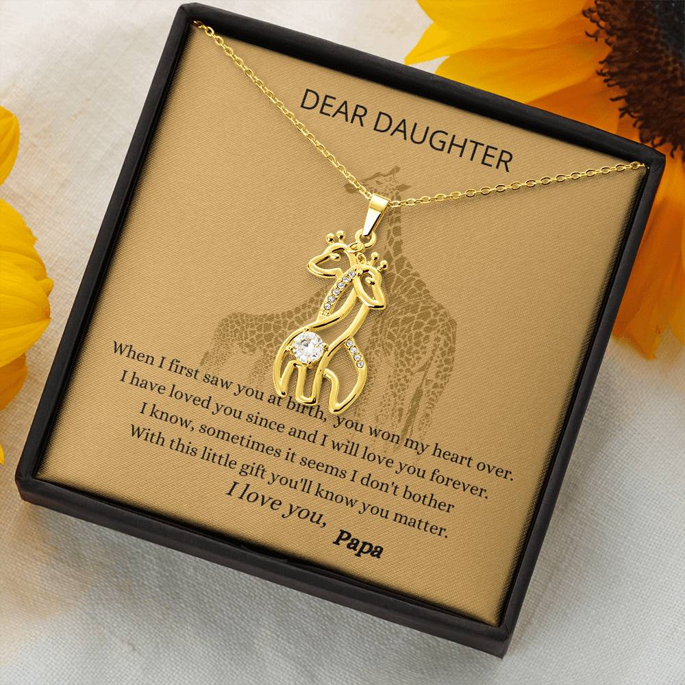 Giraffe love pendant necklace for daughter