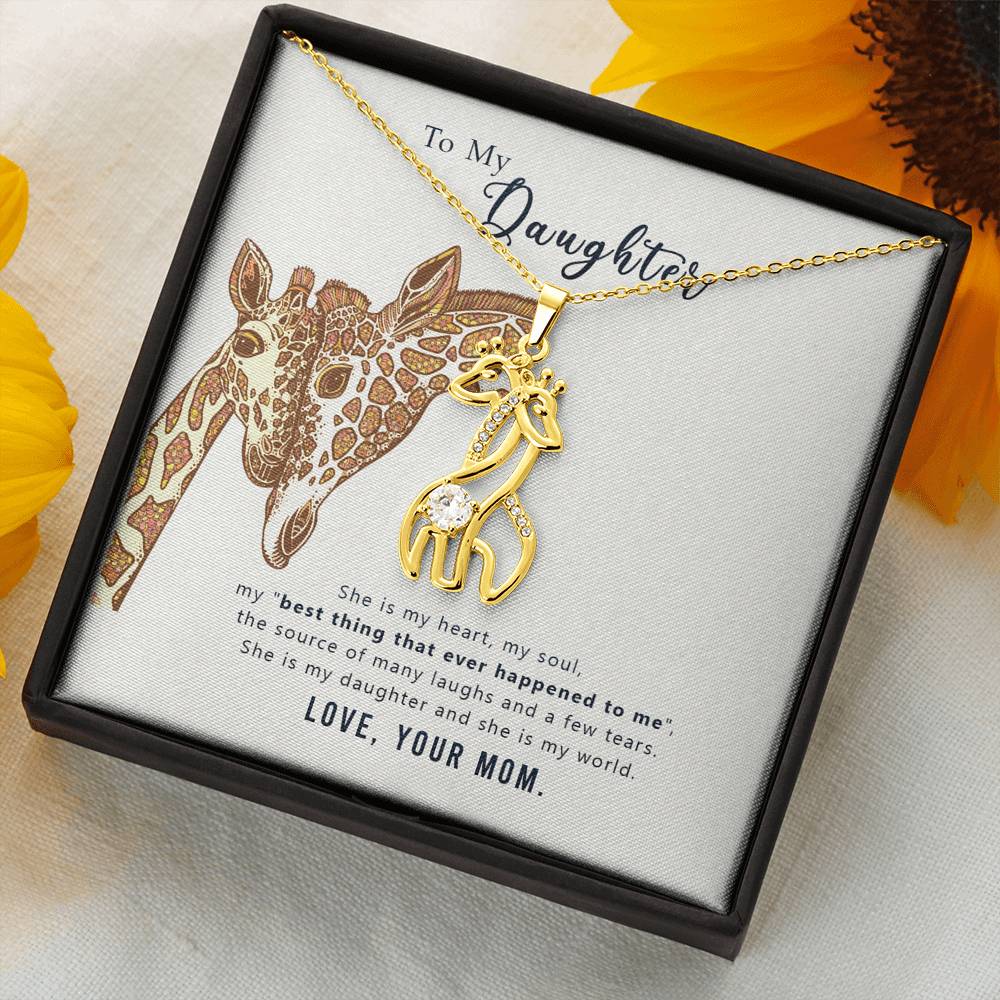 Giraffe love pendant necklace for daughter