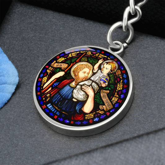 Saint Christopher's Circle Keychain