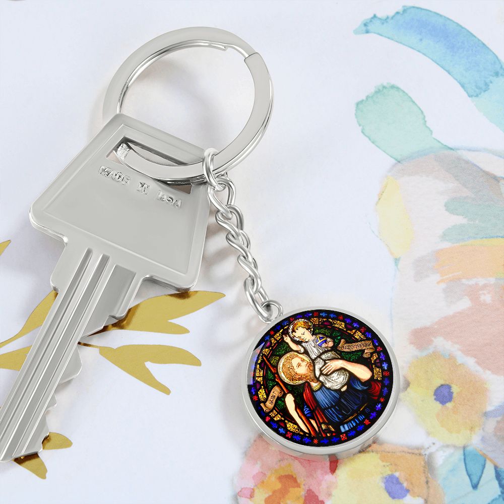 Saint Christopher's Circle Keychain