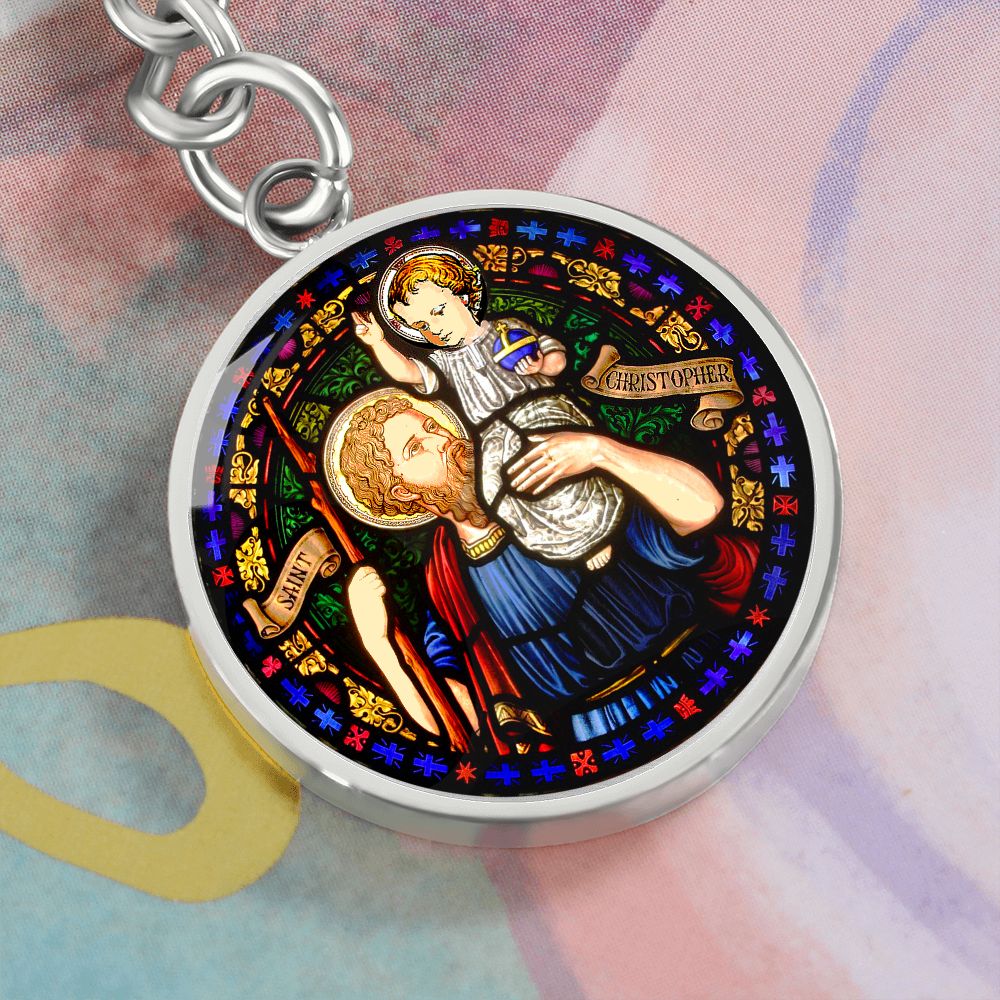 Saint Christopher's Circle Keychain