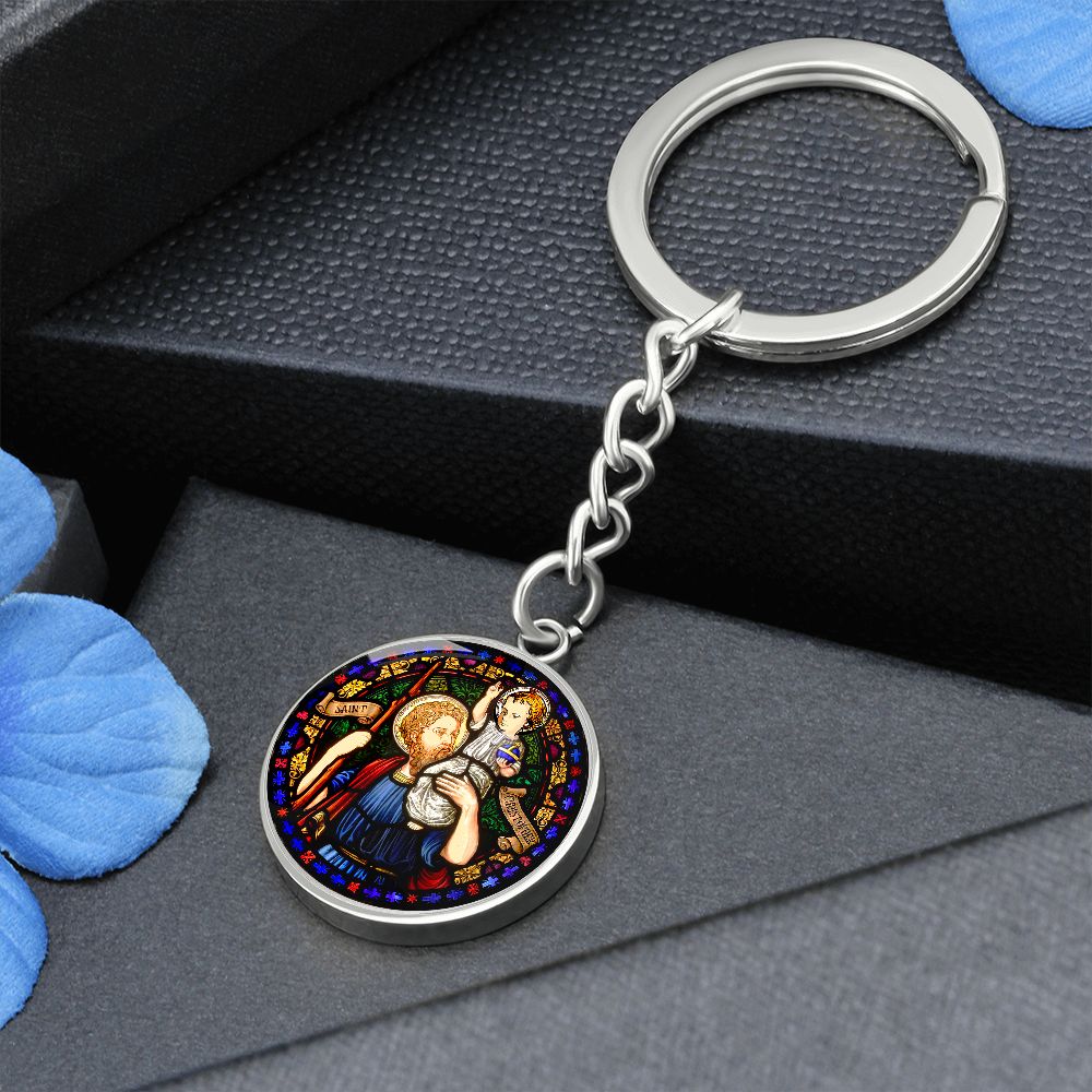 Saint Christopher's Circle Keychain