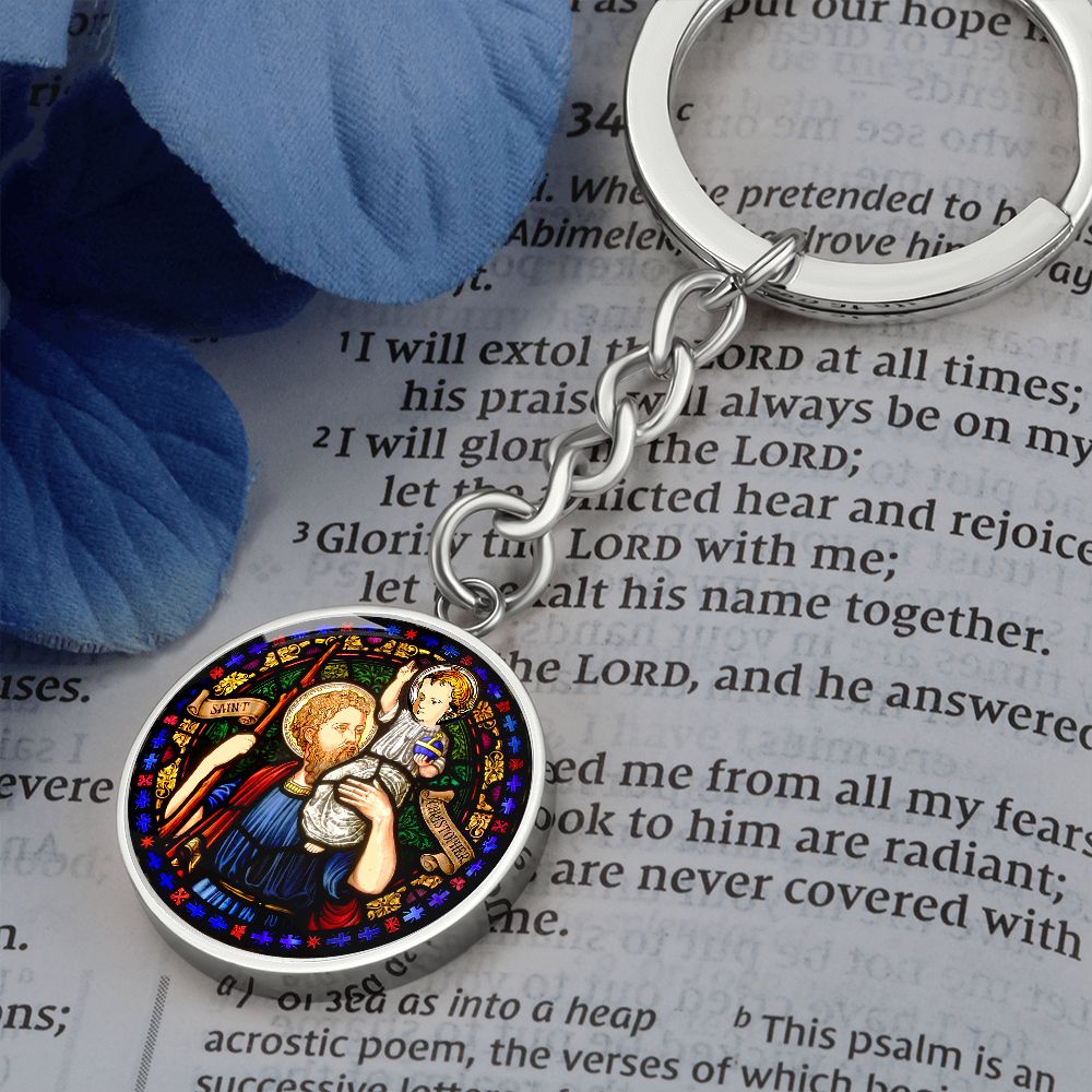 Saint Christopher's Circle Keychain