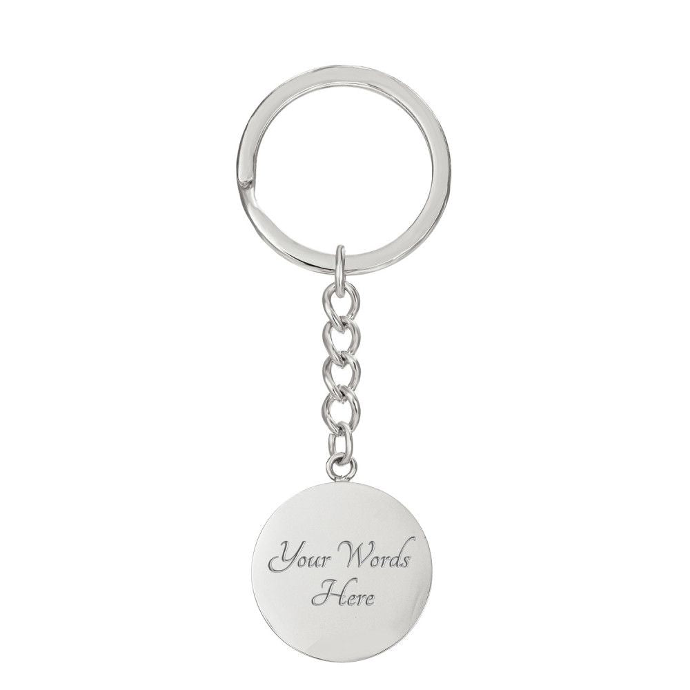 Saint Christopher's Circle Keychain with custom engraving