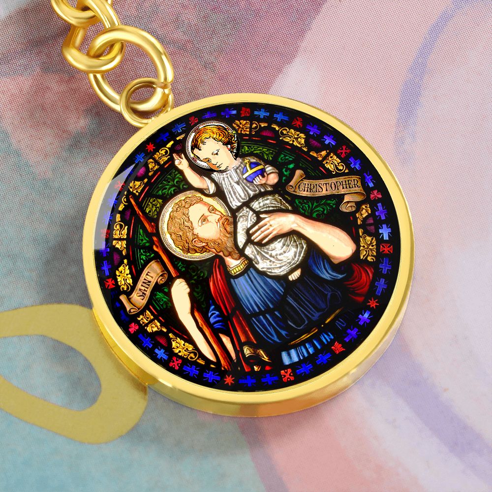 Saint Christopher's Circle Keychain gold