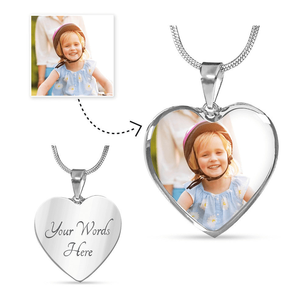 Custom Jewelry - Touch My Heart Pendant Necklace, 18k gold finish custom  engraved heart pendant