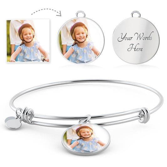 Customizable Photo Pendant Bracelet for Loved Ones (cj)