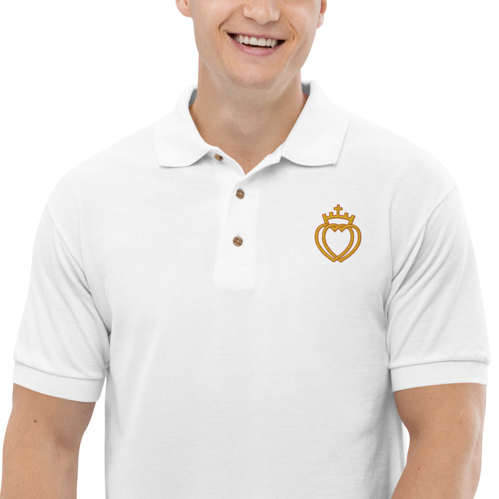 Catholic Tee Sacred Hearts Logo Embroidered Polo Shirt 