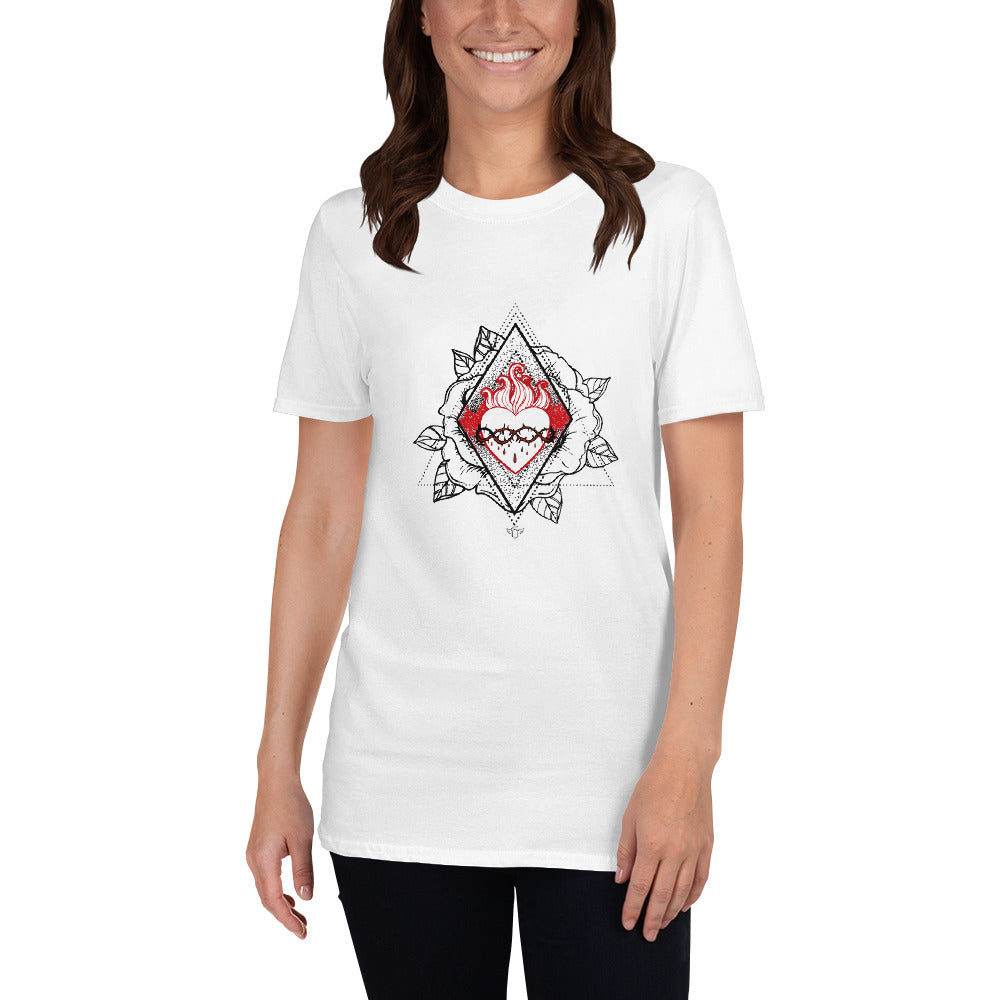 Sacred Heart Jesus Rose Short-Sleeve Unisex T-Shirt