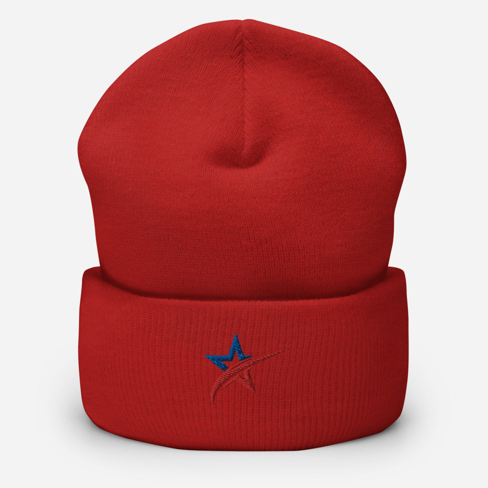 Star Spangled Embroidered Cuffed Beanie