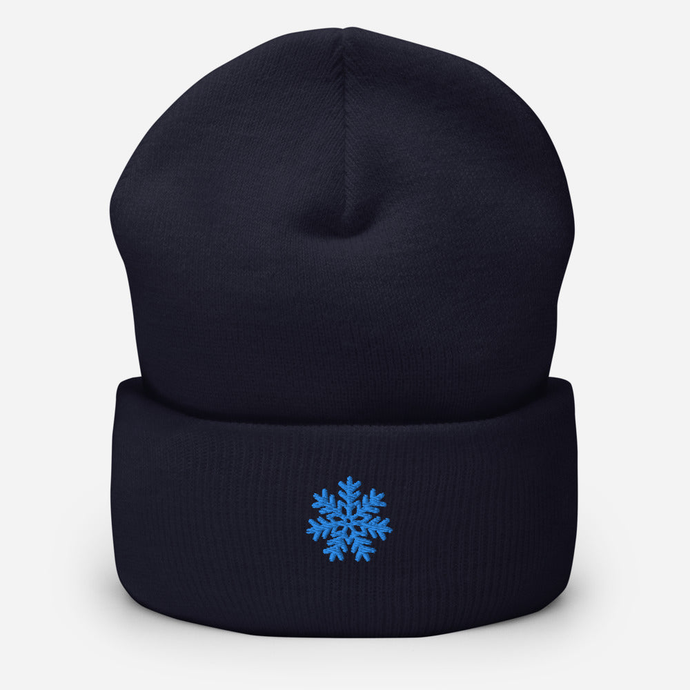 snowflake embroidered beanie