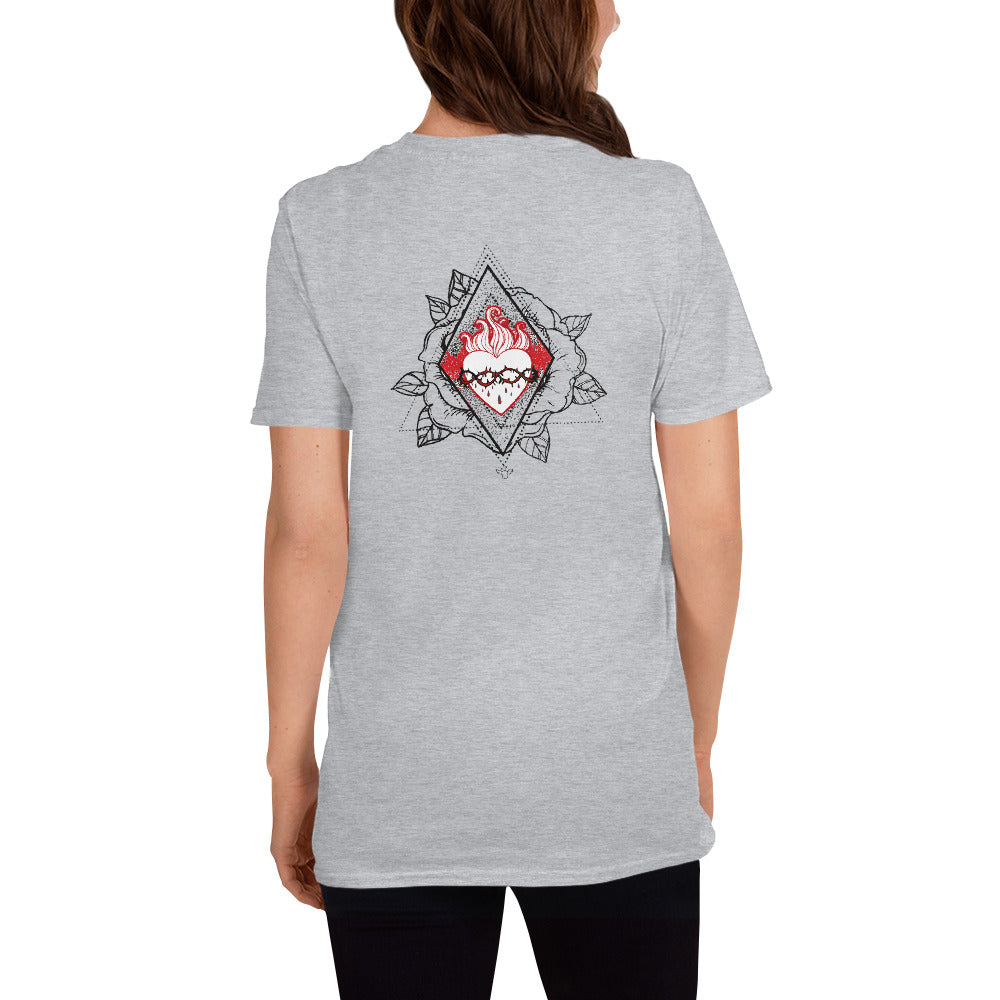 Sacred Heart Jesus Rose Short-Sleeve Unisex T-Shirt