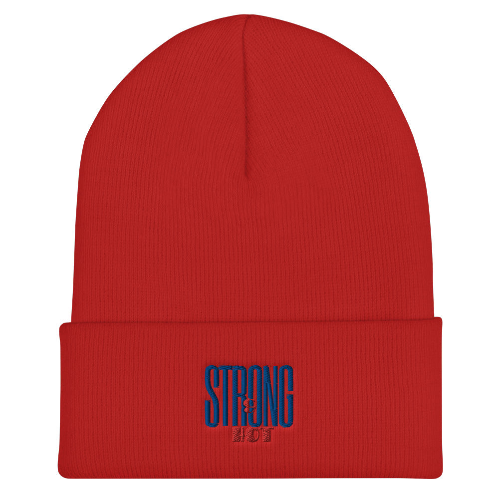 Strong and Hot Embroidered Cuffed Beanie