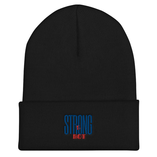 Strong and Hot Embroidered Cuffed Beanie