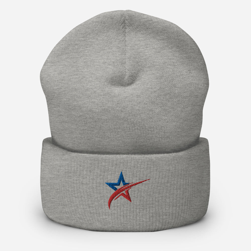 Star Spangled Embroidered Cuffed Beanie