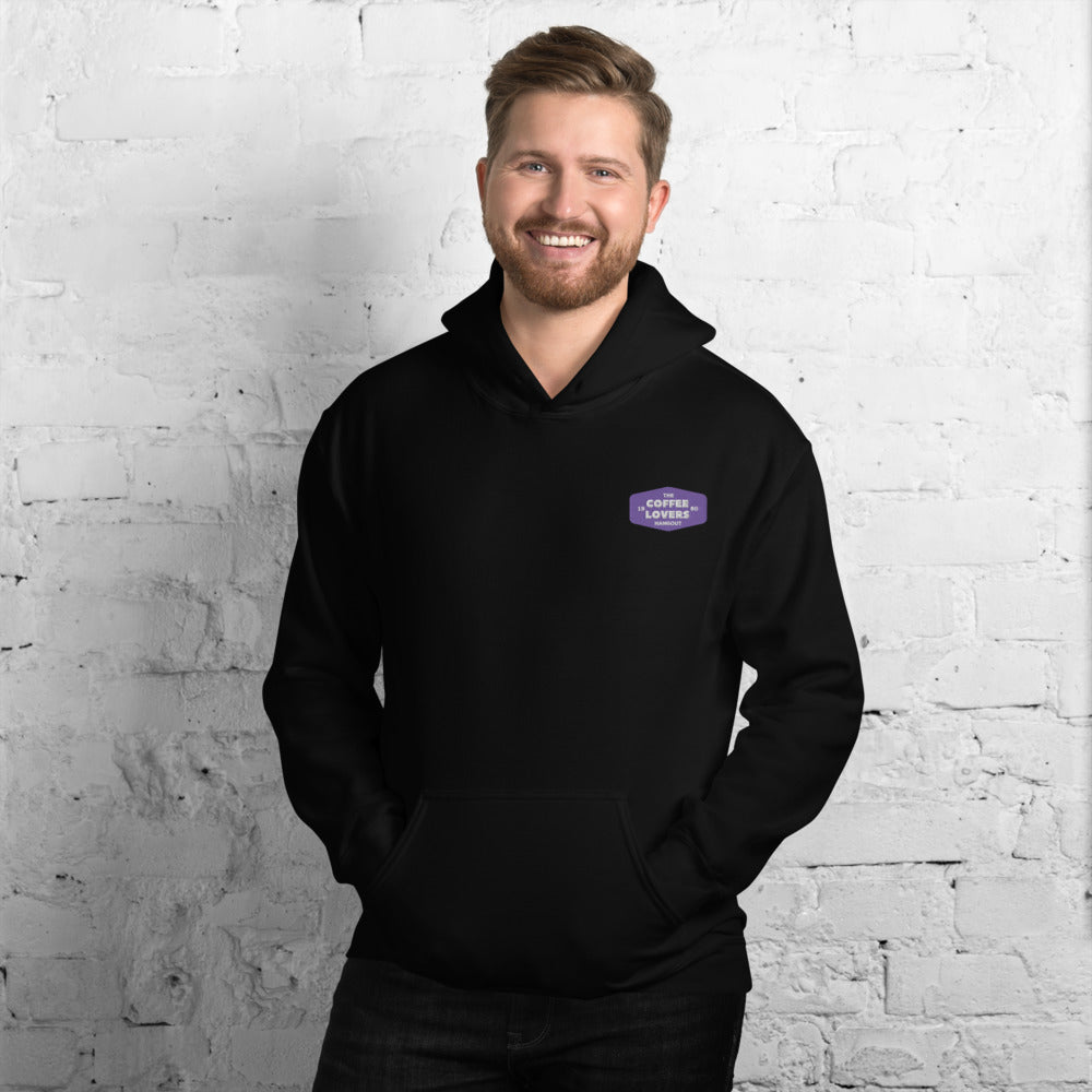 Coffee Lovers Hangout Embroidered Unisex Hoodie