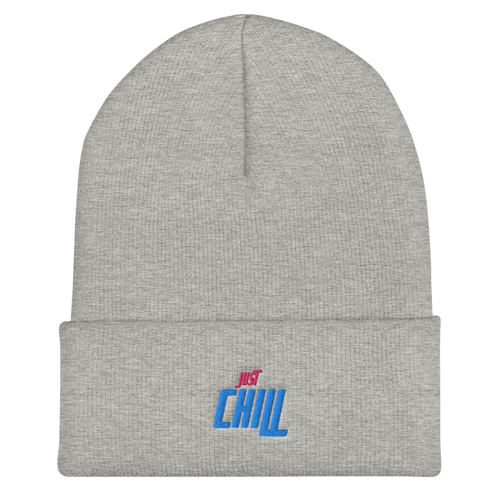 Just Chill Embroidered Cuffed Beanie 