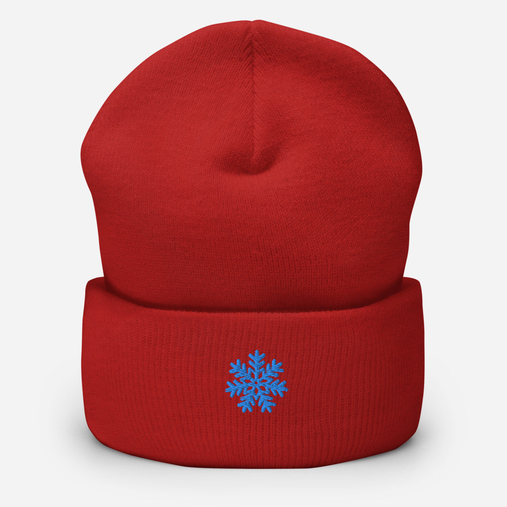 snowflake embroidered beanie