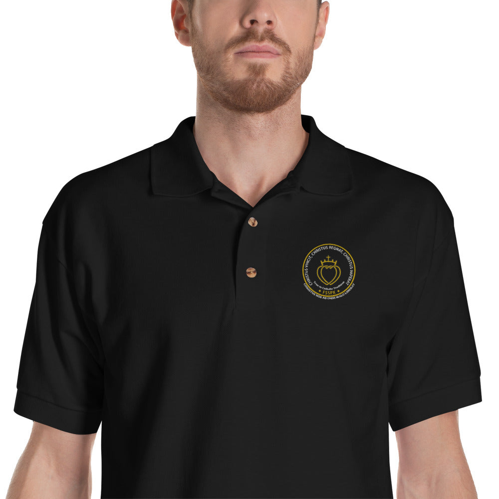 Catholic Tee Traditional Catholic Men Embroidered Polo Shirt