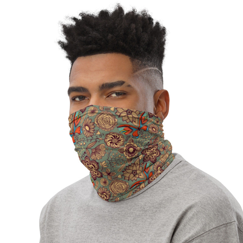 Batik Floral Neck Gaiter Mask