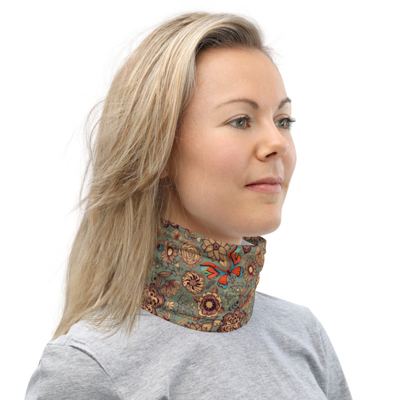 Batik Floral Neck Gaiter Mask