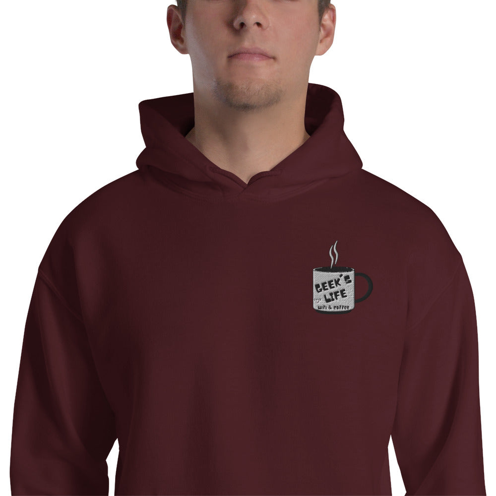 geeks coffee lovers embroidered hoodies