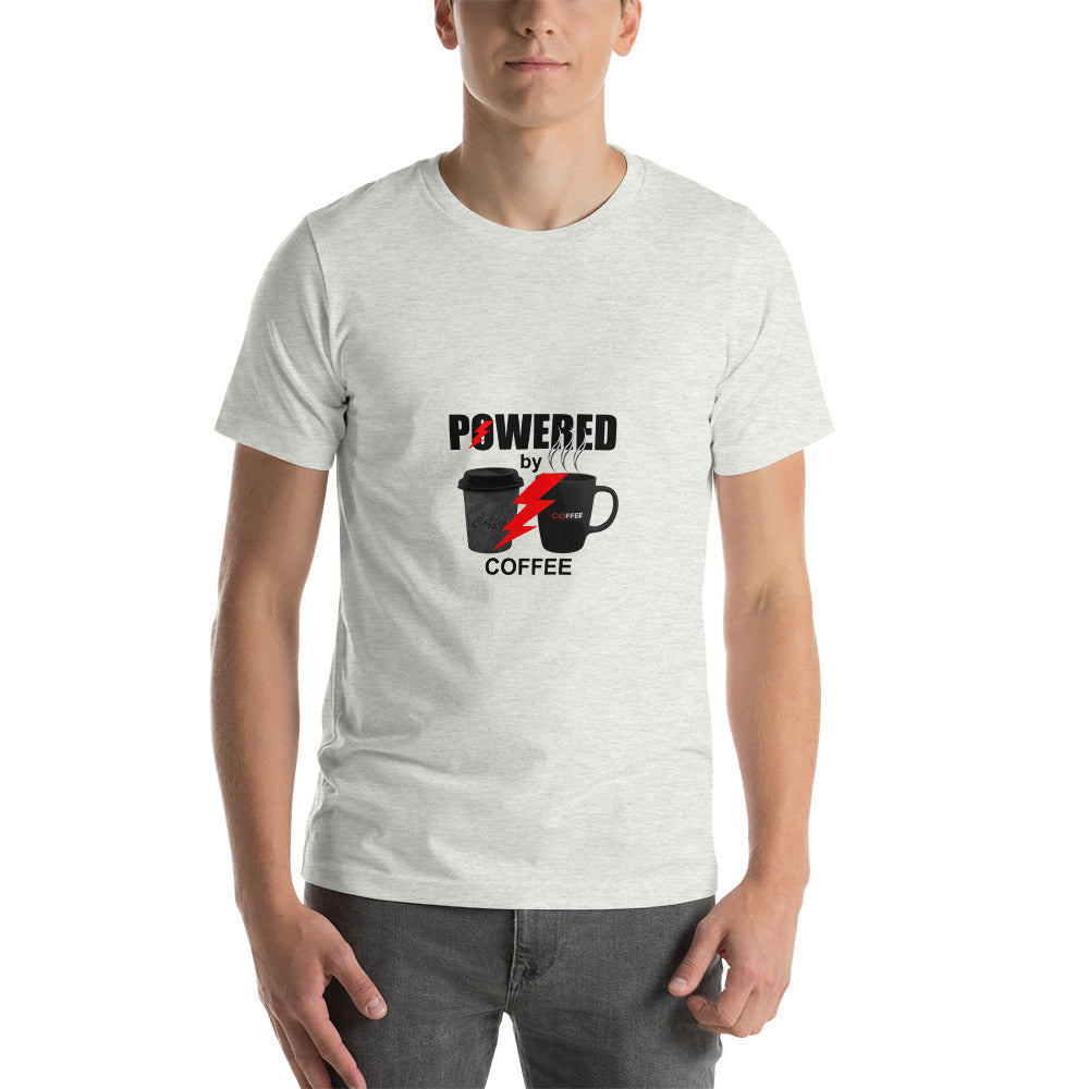 Powered by Coffee Short-Sleeve Unisex T-Shirt, coffee lovers premium t shirts