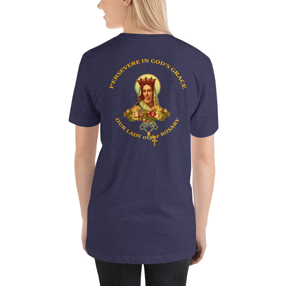 Our Lady of the Rosary Short-Sleeve Unisex T-Shirt (CT)