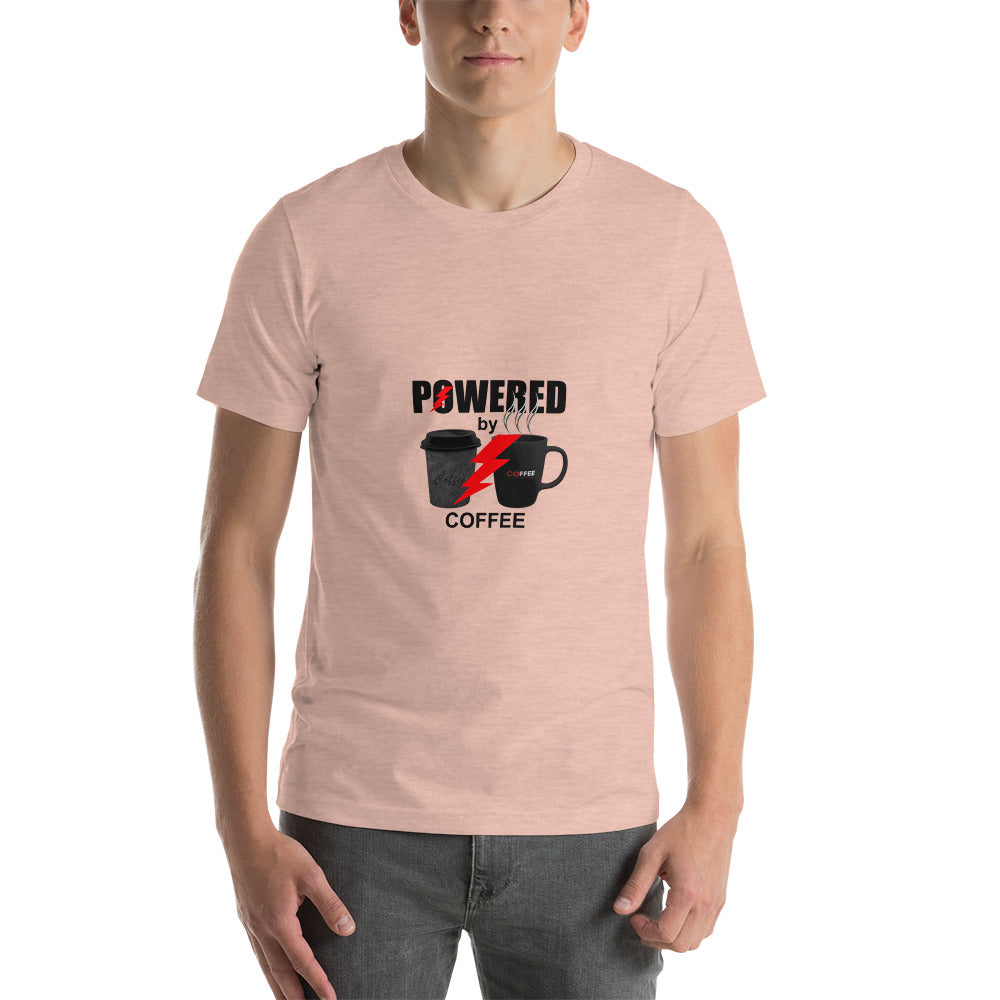 Powered by Coffee Short-Sleeve Unisex T-Shirt, coffee lovers premium t shirts