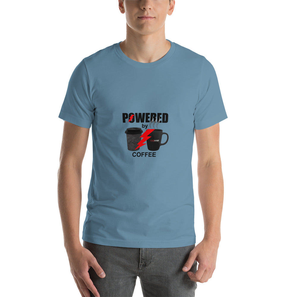 Powered by Coffee Short-Sleeve Unisex T-Shirt, coffee lovers premium t shirts