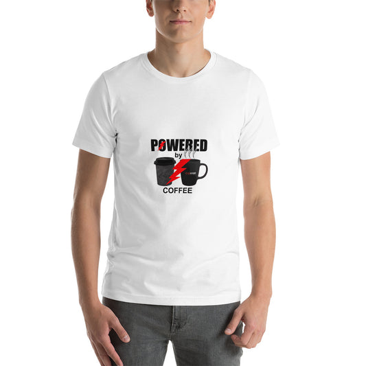 Powered by Coffee Short-Sleeve Unisex T-Shirt, coffee lovers premium t shirts